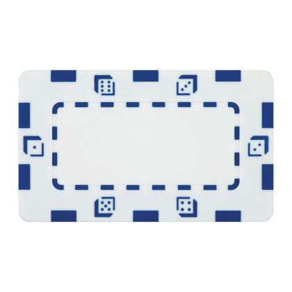 Custom Rectangular Dice Poker Chip Plaque - White