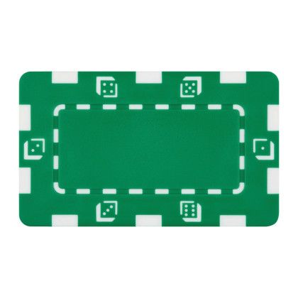 Custom Rectangular Dice Poker Chip Plaque - Green