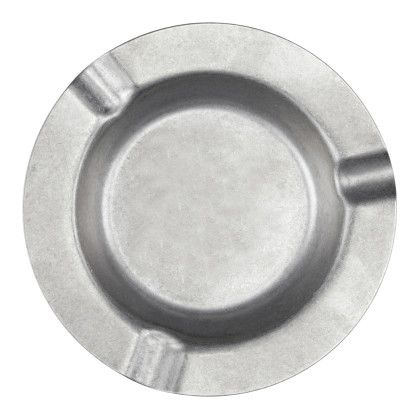 Custom Vintage Pewter Stainless Steel Ash Tray - Silver - Top view
