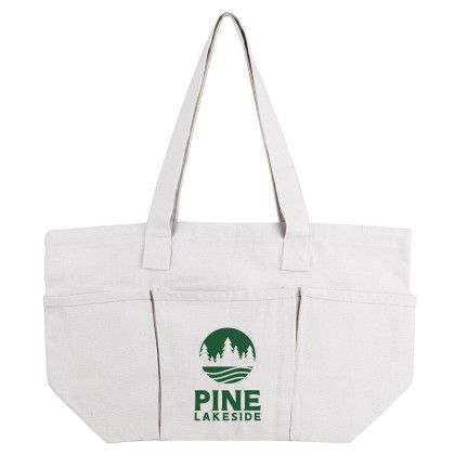 Custom Evergreen Garden Tool & Produce Bag - Natural 