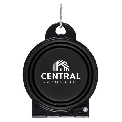 Custom Dual Collapsible Pet Bowl - Black