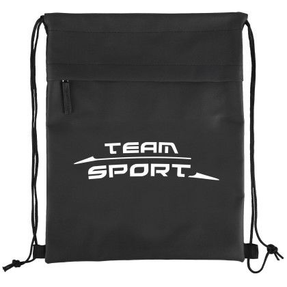 Custom Nova 600D RPET Drawstring Backpack - Black Custom Nova 600D RPET Drawstring Backpack - Black