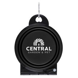 Custom Dual Collapsible Pet Bowl - Black