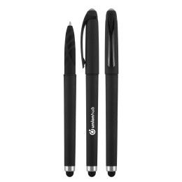 Custom Rocklin Velvet-Touch VC Stylus Gel Pen - Black