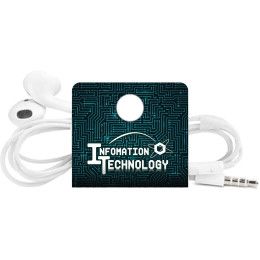 Custom Full Color Tech Wrap Cord Organizer - White