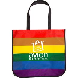Custom Large Rainbow Laminated Tote Bag