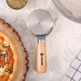Custom ReGen Beechwood Pizza Cutter