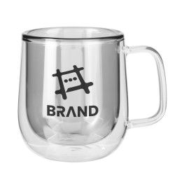 Custom 8.4 oz. Double Walled Colored Glass Mug - Black