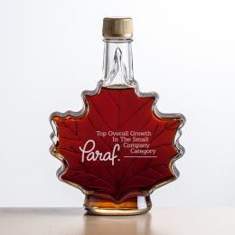 Custom Maple Syrup Glass Bottle 500 ml - Maple Leaf - Deep Etcha