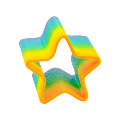 Custom Star Shape Spring Thing Toy - Rainbow - Angle view