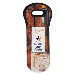 Custom Sublimated Neoprene Wine Holder - White