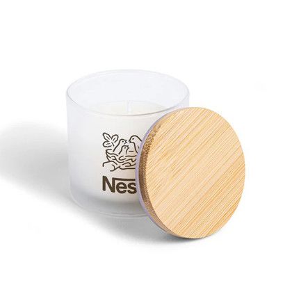 Custom SootheScents Mini Soy Candle in a Glass Jar - Sandalwood Open view