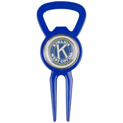 Custom Bottle Opener Tool With Ball Marker - Blue 