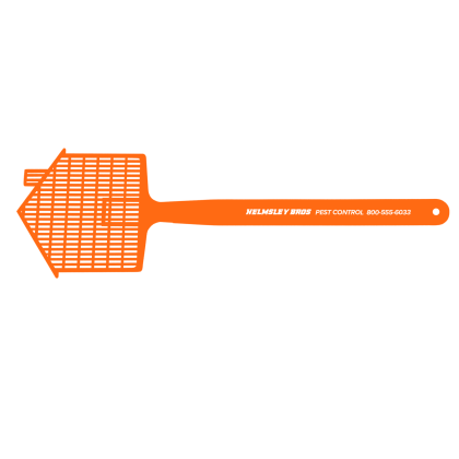 House Flyswatter with Logo Imprint Neon Orange House Flyswatter with Logo Imprint Neon Orange