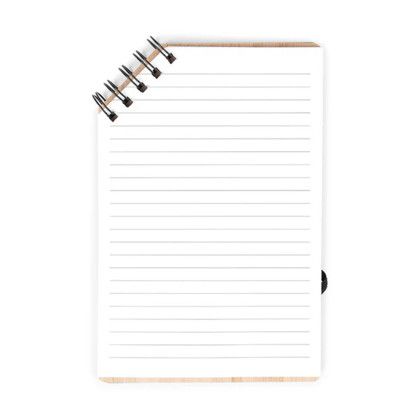 Custom A5 Corner Spiral Bound Journal Book with Bamboo - Open view Custom A5 Corner Spiral Bound Journal Book with Bamboo - Open view