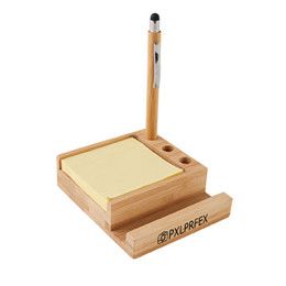 Custom Bamboo Desk Organizer with Phone Holder 