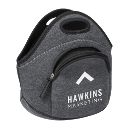 Custom Heathered Neoprene Lunch Cooler Tote Bag - Heather Dark Gray 