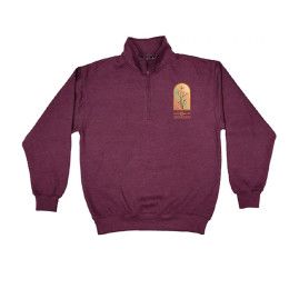 Custom Full Color Unisex 1/4 Zip Fleece Pullover - Burgundy