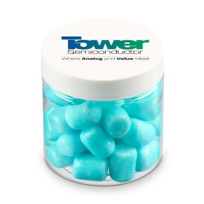 Custom 4 oz Jar of Mini Candy Covered Marshmallows - Blue