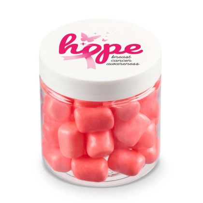 Custom 4 oz Jar of Mini Candy Covered Marshmallows - Pink 