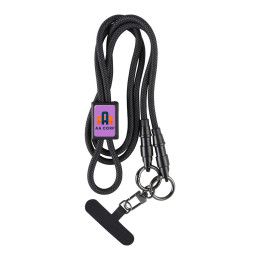 Custom Hang Around Charging Cable Lanyard - Black