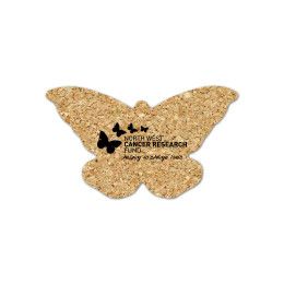Custom Butterfly Cork Coaster 4BT - Natural