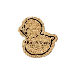 Custom Ducky Cork Coaster - Natural