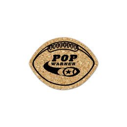 Custom Football Cork Coaster 4FB - Natural