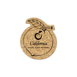 Custom Peach Cork Coaster 4PC - Natural