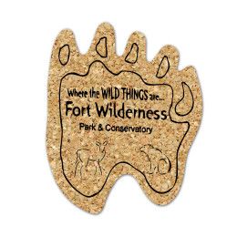 Custom Paw Cork Coaster 4PW - Natural