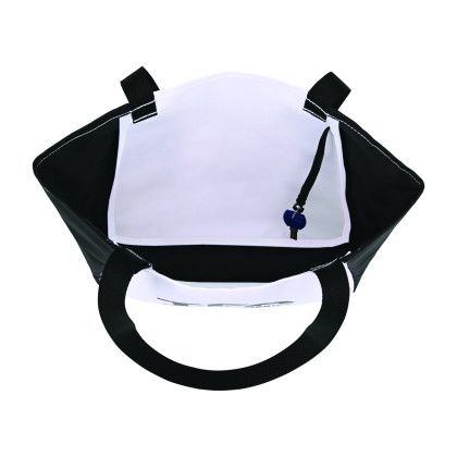 Custom Arlo Recycled rPET Tote - Black Open View Custom Arlo Recycled rPET Tote - Black Open View