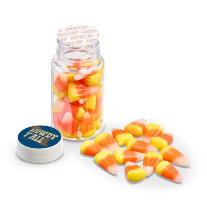 Custom 1.3 oz. Jar of Candy Corn - Open View Custom 1.3 oz. Jar of Candy Corn - Open View