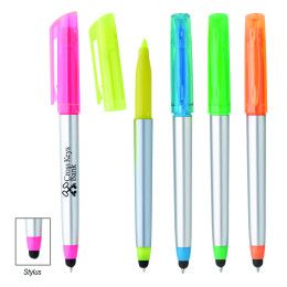 Custom Trilogy Highlighter Stylus Pen - All Colors