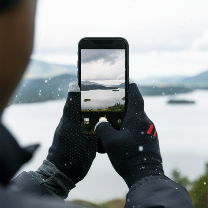 Custom Frostflex Touchscreen Bamboo Gloves - Lifestyle View 