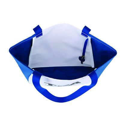 Custom Arlo Recycled rPET Tote - Royal Blue Open view Custom Arlo Recycled rPET Tote - Royal Blue Open view