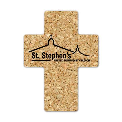 Custom Cross Cork Coaster - Natural Custom Cross Cork Coaster - Natural