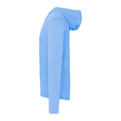 Custom Men's IZU Everything Performance Eco Hoodie - Sky Side View Custom Men's IZU Everything Performance Eco Hoodie - Sky Side View