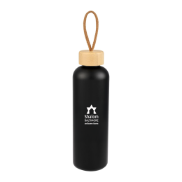 Custom Tania 26 oz Bottle with FSC Bamboo Lid - Black