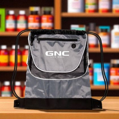 Custom Tournament Drawstring Backpack - Gray Lifestyle View 