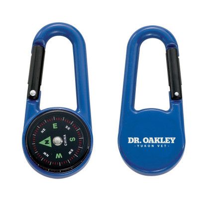 Custom Cedar Creek Colored Carabiner Compass - Blue Custom Cedar Creek Colored Carabiner Compass - Blue
