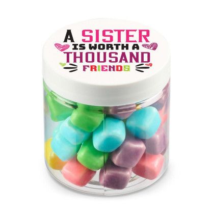 Custom 4 oz Jar of Mini Candy Covered Marshmallows - Assorted
