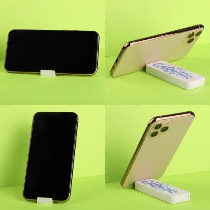 Custom Tidy Twister 3-In-1 Fidget Phone Accessory - White In Use