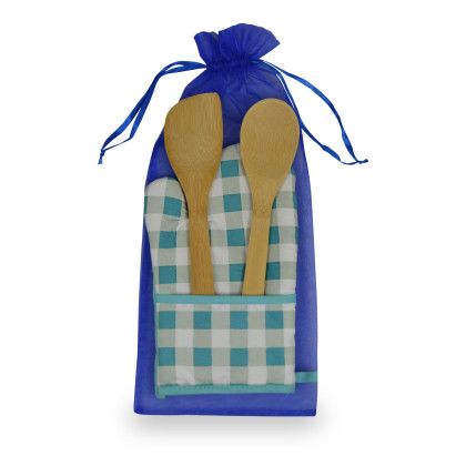 Custom Chef's Pocket Oven Mitt Bamboo Combo - Blue Custom Chef's Pocket Oven Mitt Bamboo Combo - Blue