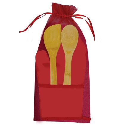 Custom Chef's Pocket Oven Mitt Bamboo Combo - Red Custom Chef's Pocket Oven Mitt Bamboo Combo - Red