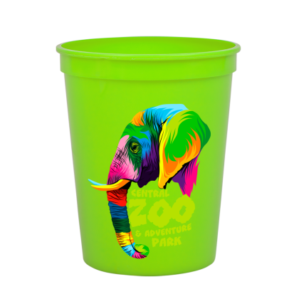 Custom Souvenir Cups-Full Color Digital- 16 oz - Lime Green