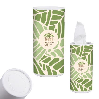 Custom E-Z Sneezy Tissue Dispenser - White Open View