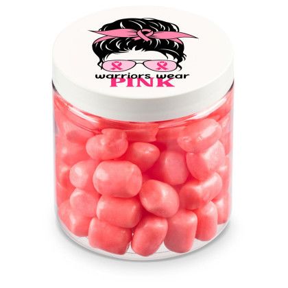 Custom 8 oz Jar of Mini Candy Covered Marshmallows - Pink