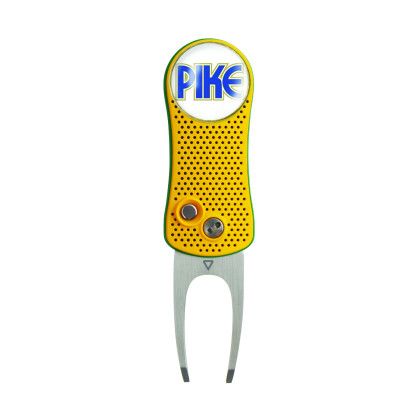 Custom Ahead Switchfix Divot Repair Tool - Yellow with Green open view Custom Ahead Switchfix Divot Repair Tool - Yellow with Green open view