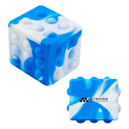 Custom Rectangle Push Pop Ball - Blue/white