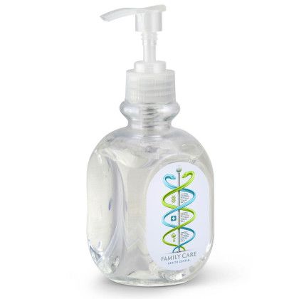 Custom 10 oz. Hand Sanitizer Gel - Clear with White Custom 10 oz. Hand Sanitizer Gel - Clear with White